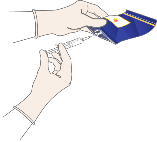 Graphic depicting the third step of NUZYRA IV injection process. Review the details below for full instructions.